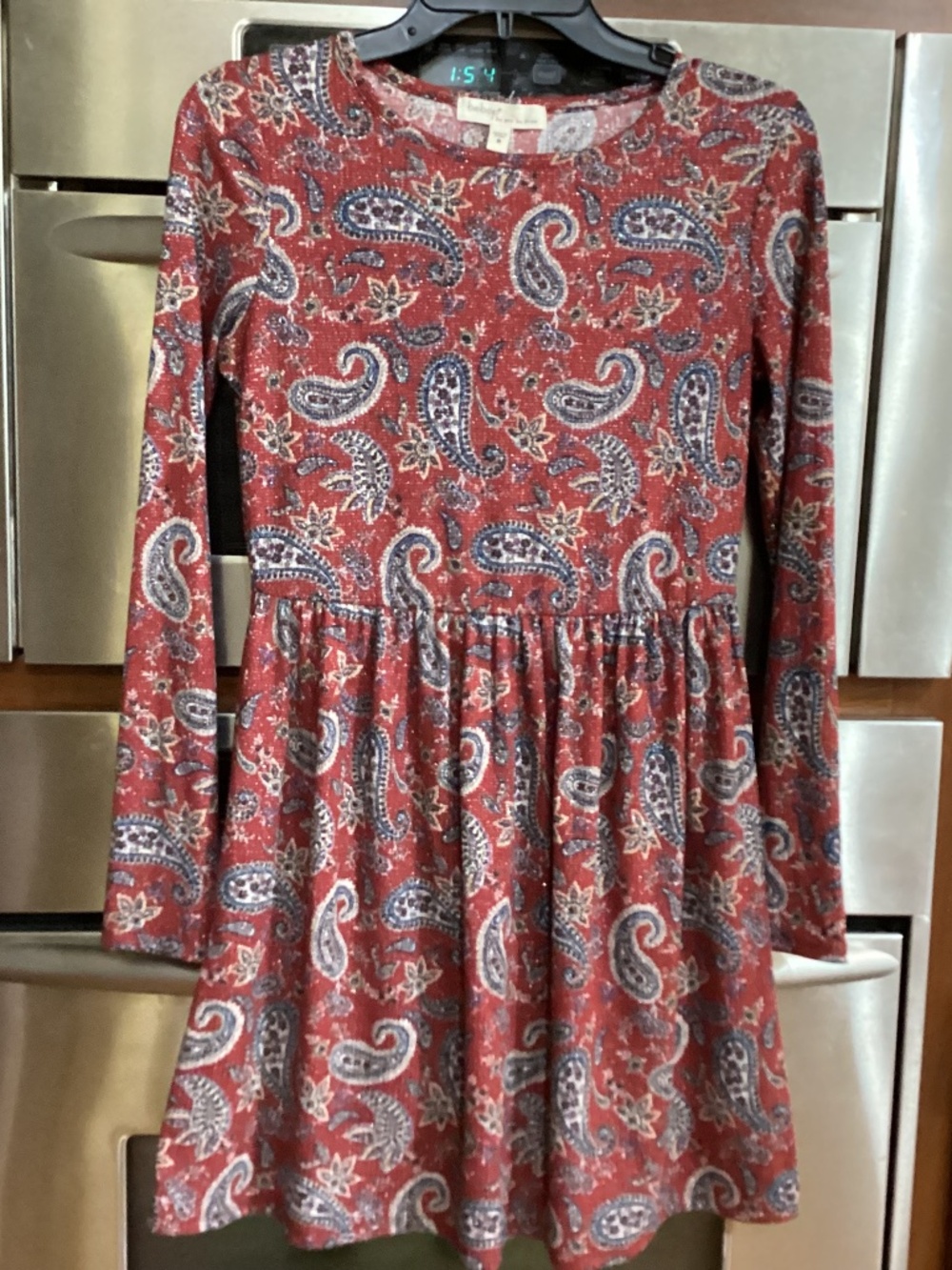 Bebop Red Paisley Dress Junior Small
